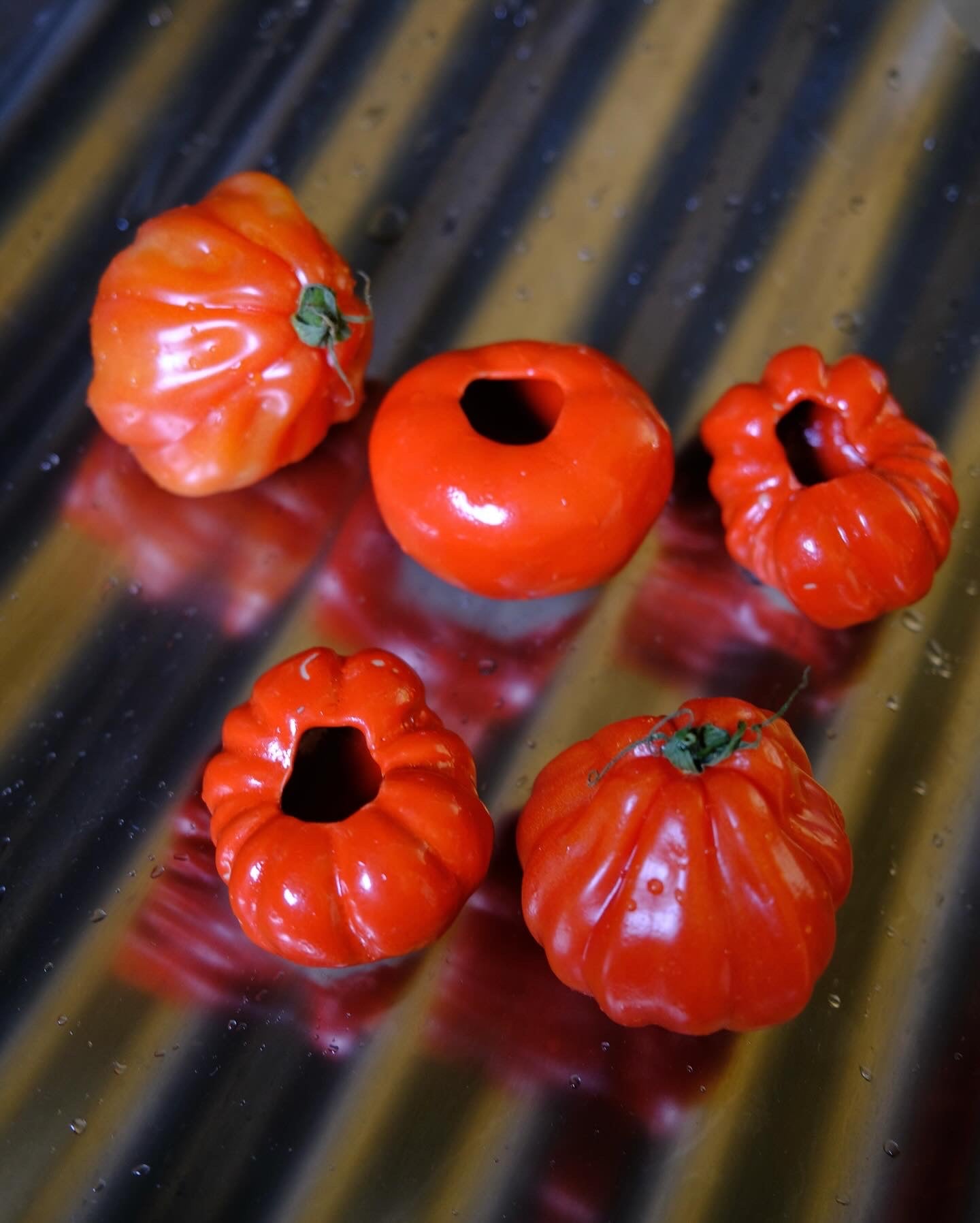 Tomato candle holder