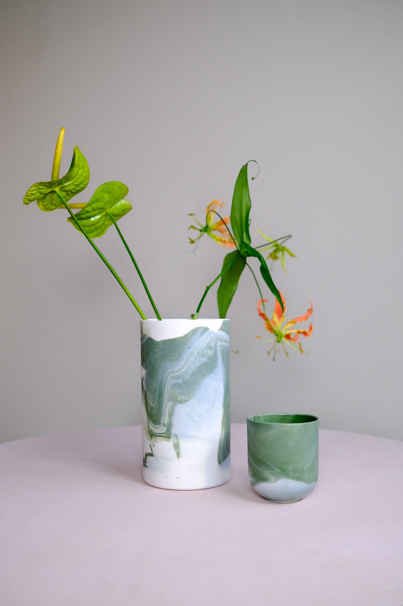 Cylindric Porcelain Vase